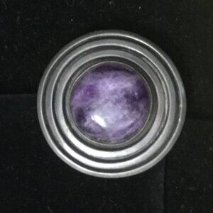 Vintage Carmen Beckmann Mexico Sterling Silver Amethyst Brooch | Mid-Century Pin